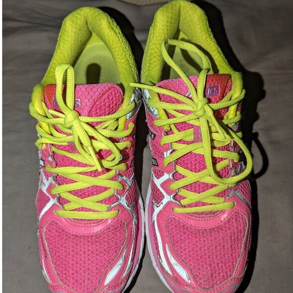 Asics shoes Womens 8.5 Pink Gel Kayano 21 Neon RunningT4N5N D6 Excellent Rare - Picture 6 of 10